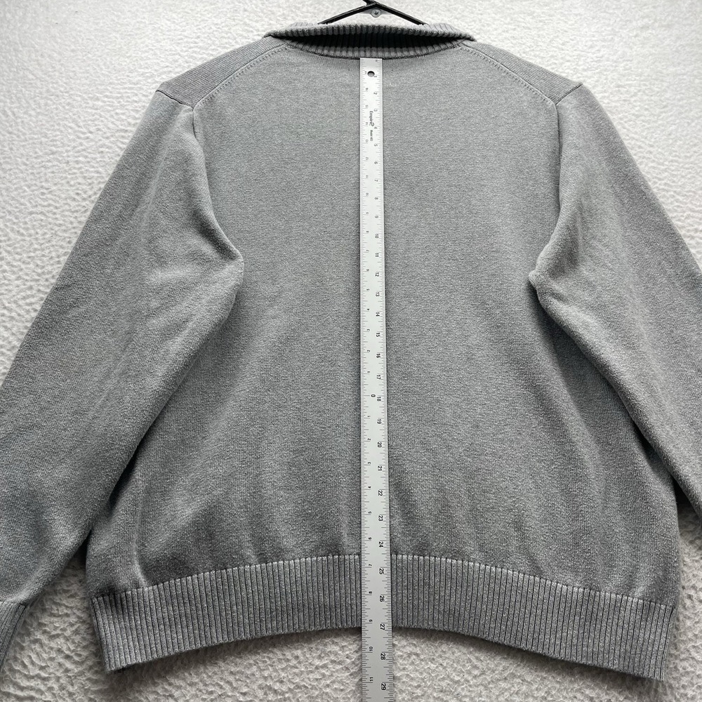 Duluth Trading Sweater Mens XL Gray 1/4 Zip Cotton Blend Pullover Mock Neck Warm - Picture 6 of 9